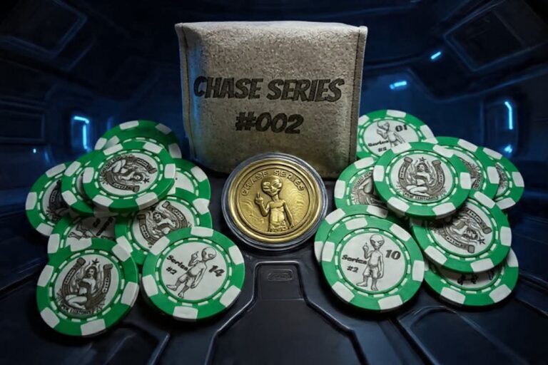 Chase Series alien chips and coin in sci-fi setting